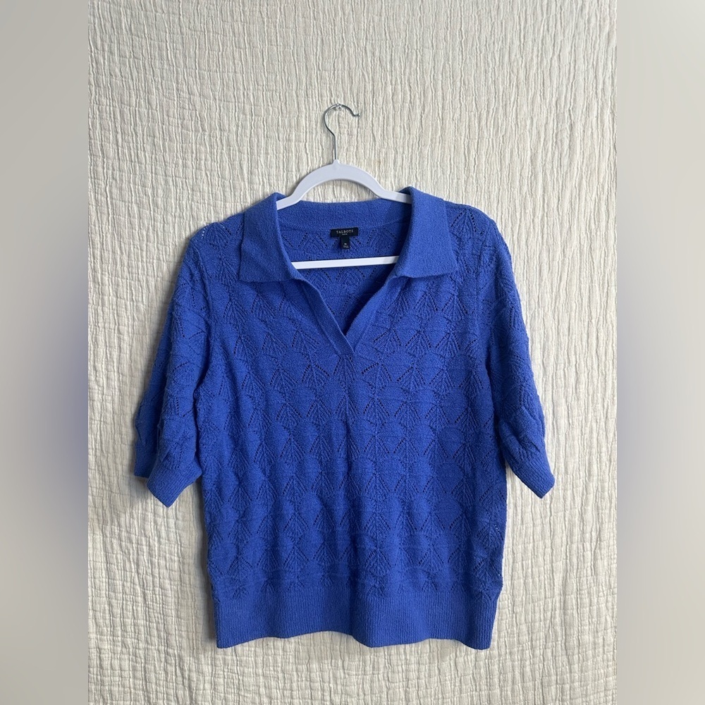 Talbots NWT Johnny Collar Pullover shirt-sleeve sweater 2023 style MP